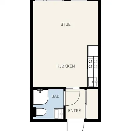 Studioleilighet, Uten Soverom Apartmán *